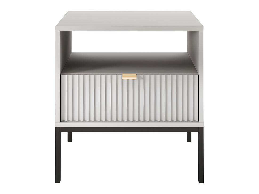 Vente Unique Lot De 2 Tables De Chevet 1 Tiroir Et 1 Niche - Gris - LIOUBA De Pascal Morabito