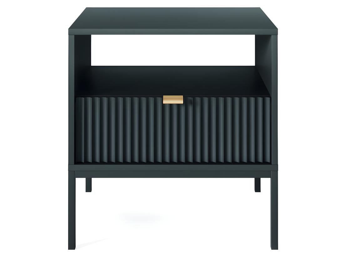 Vente Unique Lot De 2 Tables De Chevet 1 Tiroir Et 1 Niche - Noir - LIOUBA De Pascal Morabito
