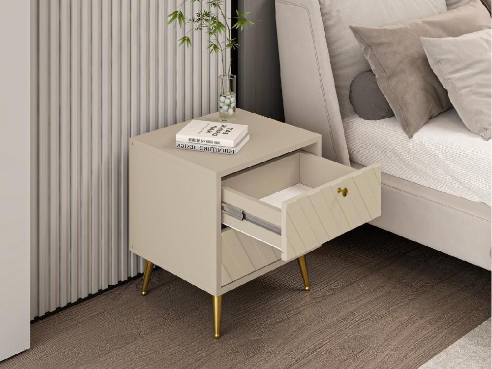 Vente Unique Lot De 2 Tables De Chevet - 2 Tiroirs - Beige - TEODA De Pascal MORABITO