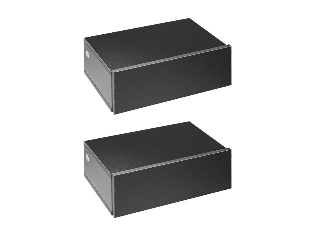 Vente Unique Lot De 2 Tables De Chevet Murales - Lot De 2 Tables De Nuit - Tiroir Coulissant Plateau - Panneaux Particules Noir