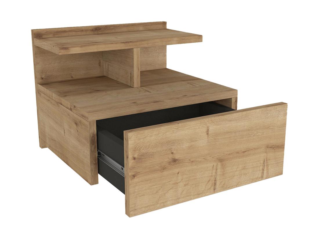 Vente Unique Lot De 2 Tables De Chevet Suspendues - 1 Tiroir - Coloris : Naturel - AZELNO