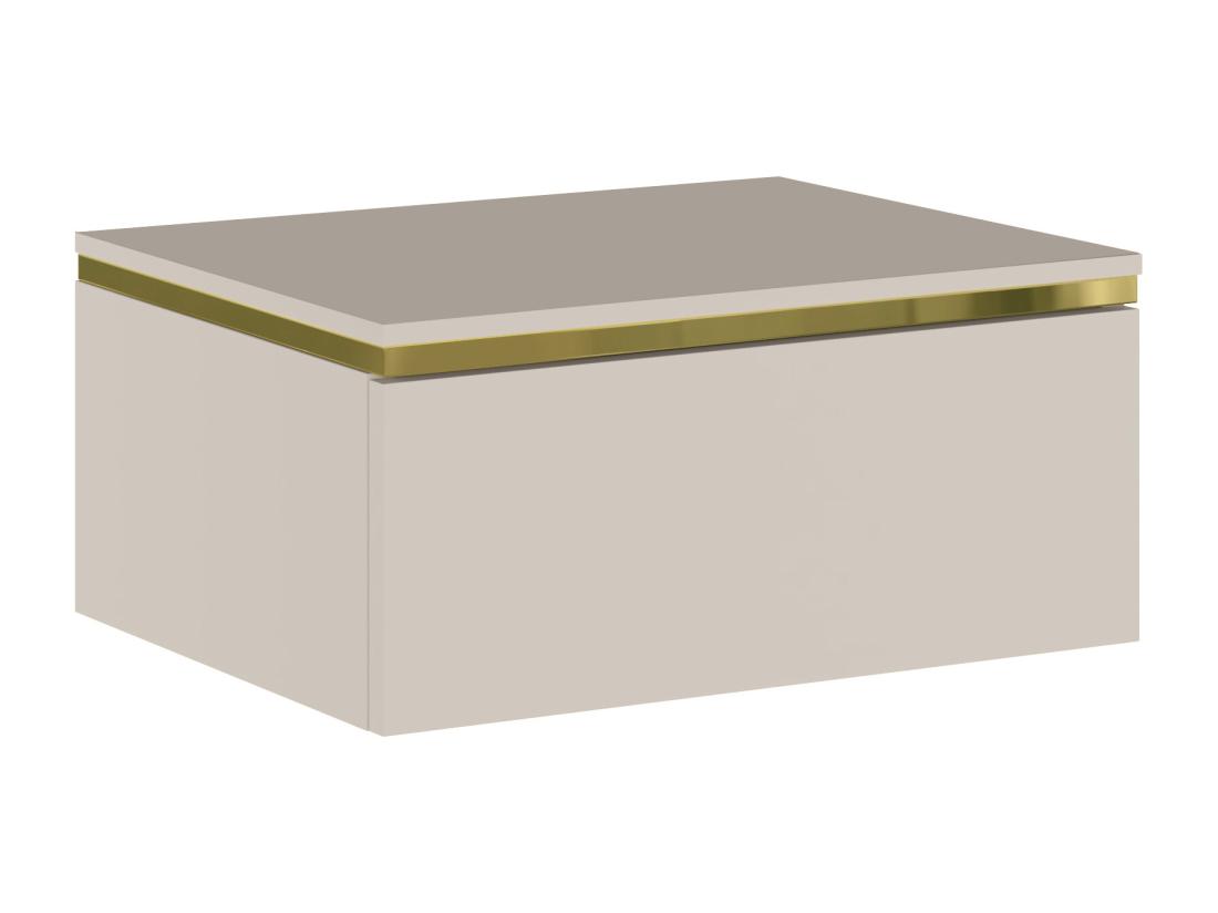 Vente Unique Lot De 2 Tables De Chevet Suspendues Avec 1 Tiroir- Beige Et Doré - VUKIA De Pascal Morabito