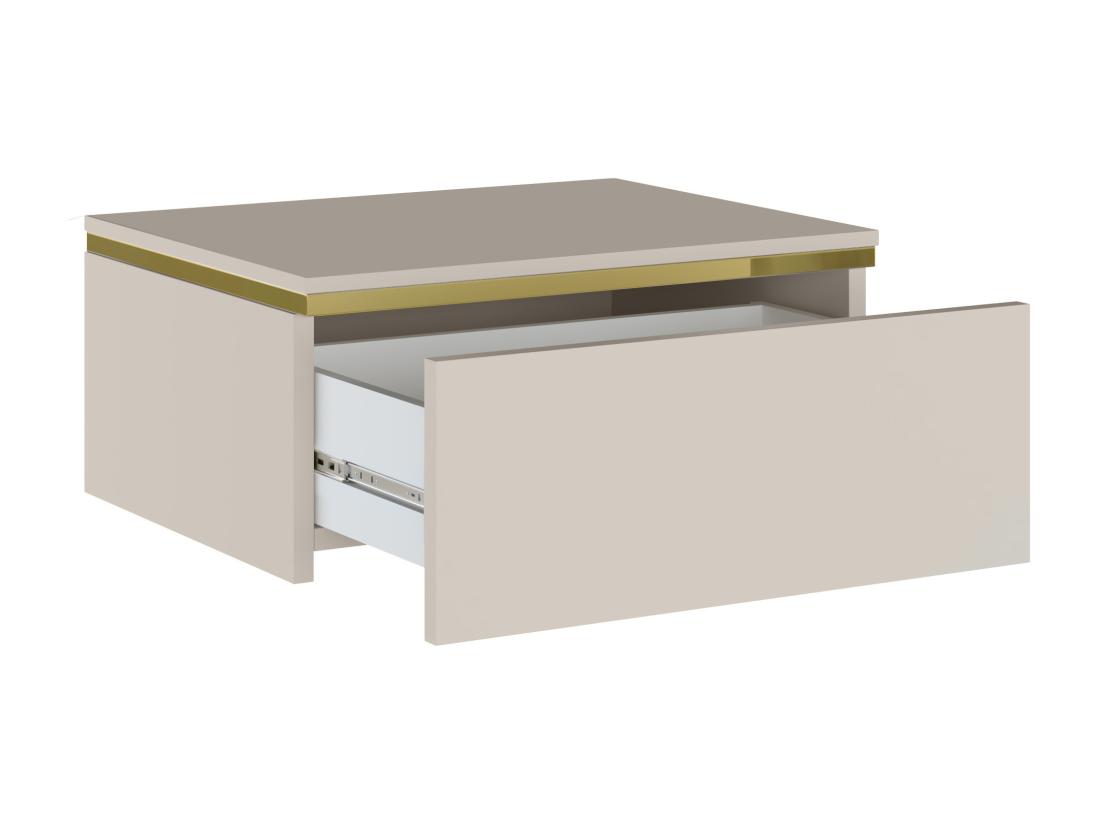 Vente Unique Lot De 2 Tables De Chevet Suspendues Avec 1 Tiroir- Beige Et Doré - VUKIA De Pascal Morabito