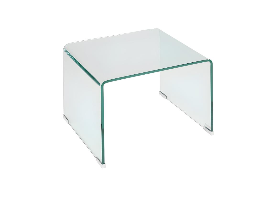 Vente Unique Lot De 2 Tables De Chevet - Verre Trempé Courbé - SUZANA