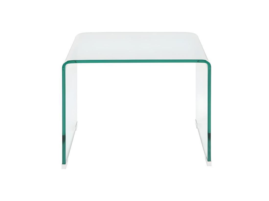 Vente Unique Lot De 2 Tables De Chevet - Verre Trempé Courbé - SUZANA