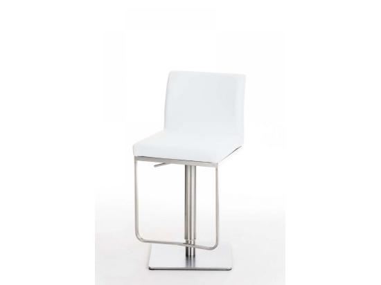 vente unique Lot de 2 Tabouret de bar - Similicuir & Acier inoxydable - Blanc - Panama