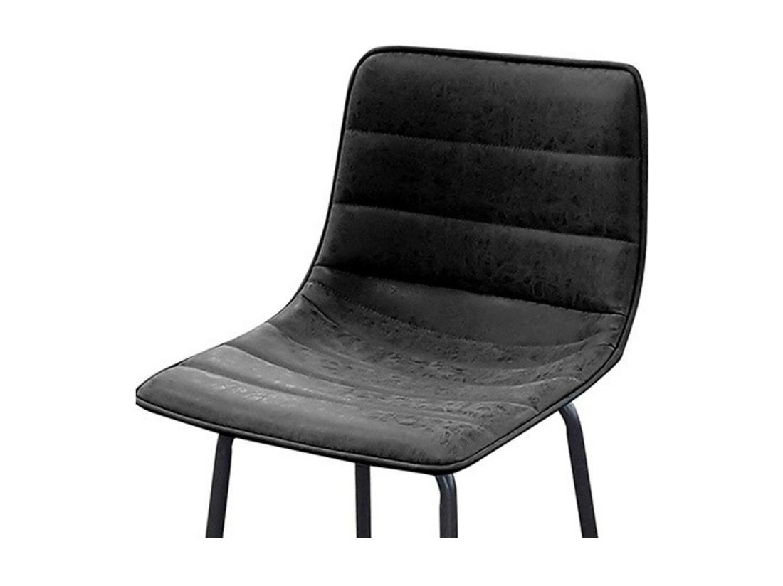 vente unique Lot de 2 tabourets de bar avec dossier effet cuir ardoise collection NETS - Style industriel