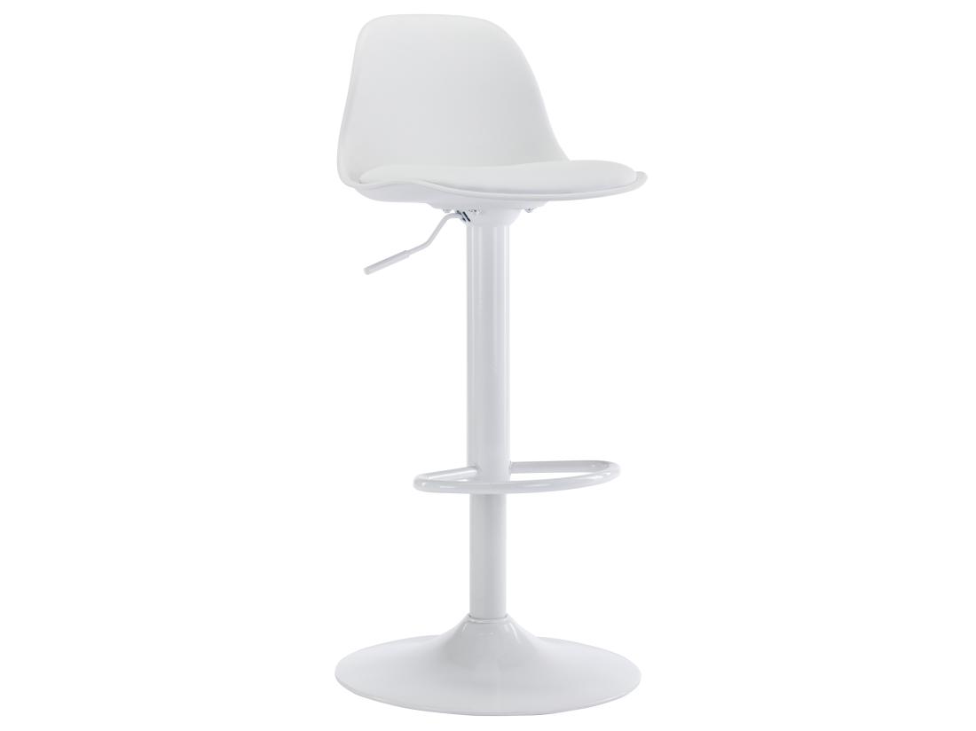 Vente Unique Lot De 2 Tabourets De Bar En Polypropylène Et Métal - Hauteur Réglable - Blanc - XAFY