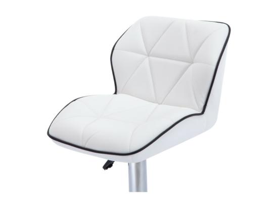 Vente Unique Lot De 2 Tabourets De Bar En Simili Et Acier Chromé - Hauteur Réglable - Blanc - CALVIN