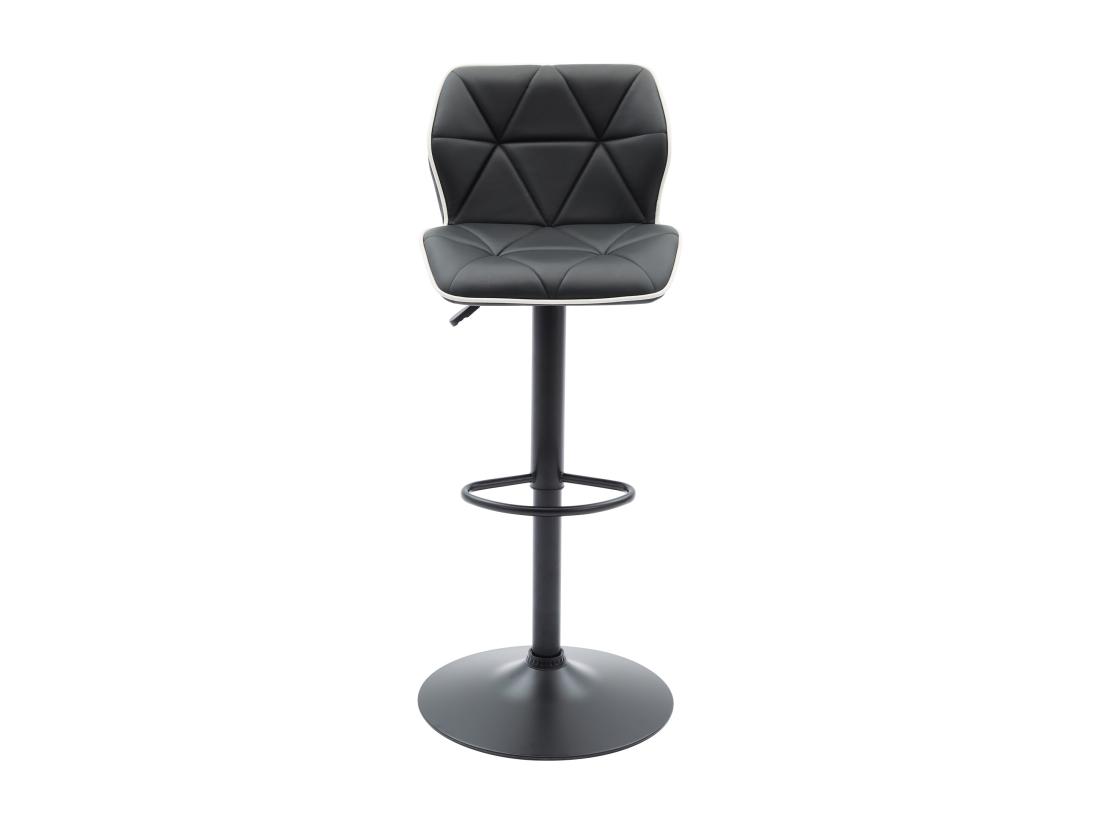 Vente Unique Lot De 2 Tabourets De Bar En Simili Et Acier - Hauteur Réglable - Noir - CALVIN