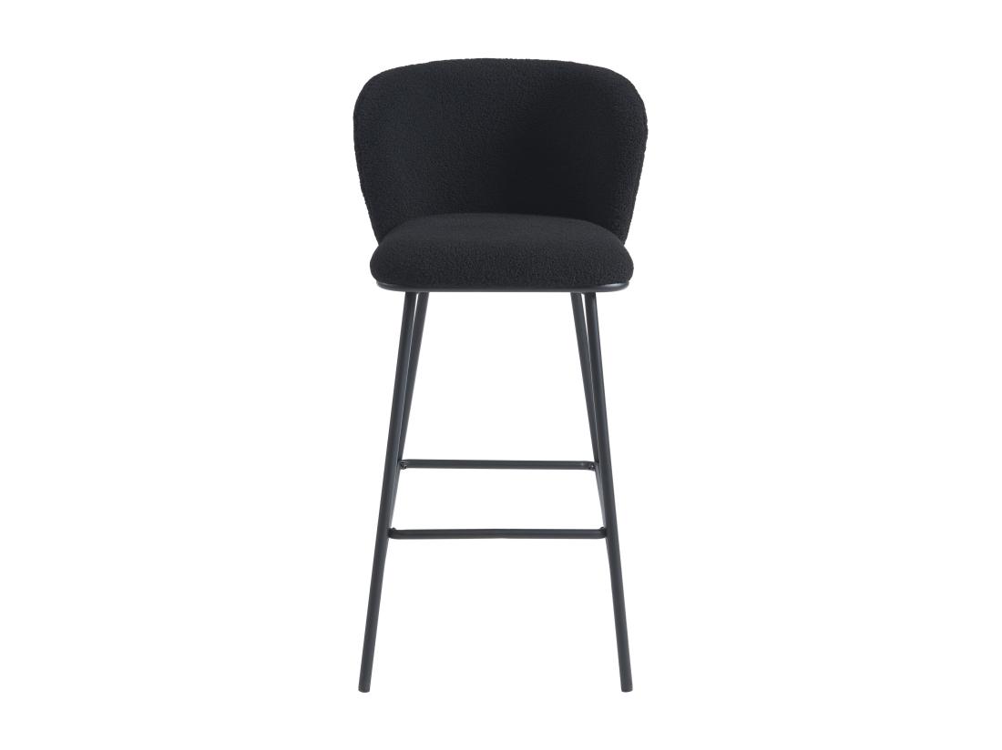 Vente Unique Lot De 2 Tabourets De Bar En Tissu Bouclette Et Métal - Noir - SENORASE
