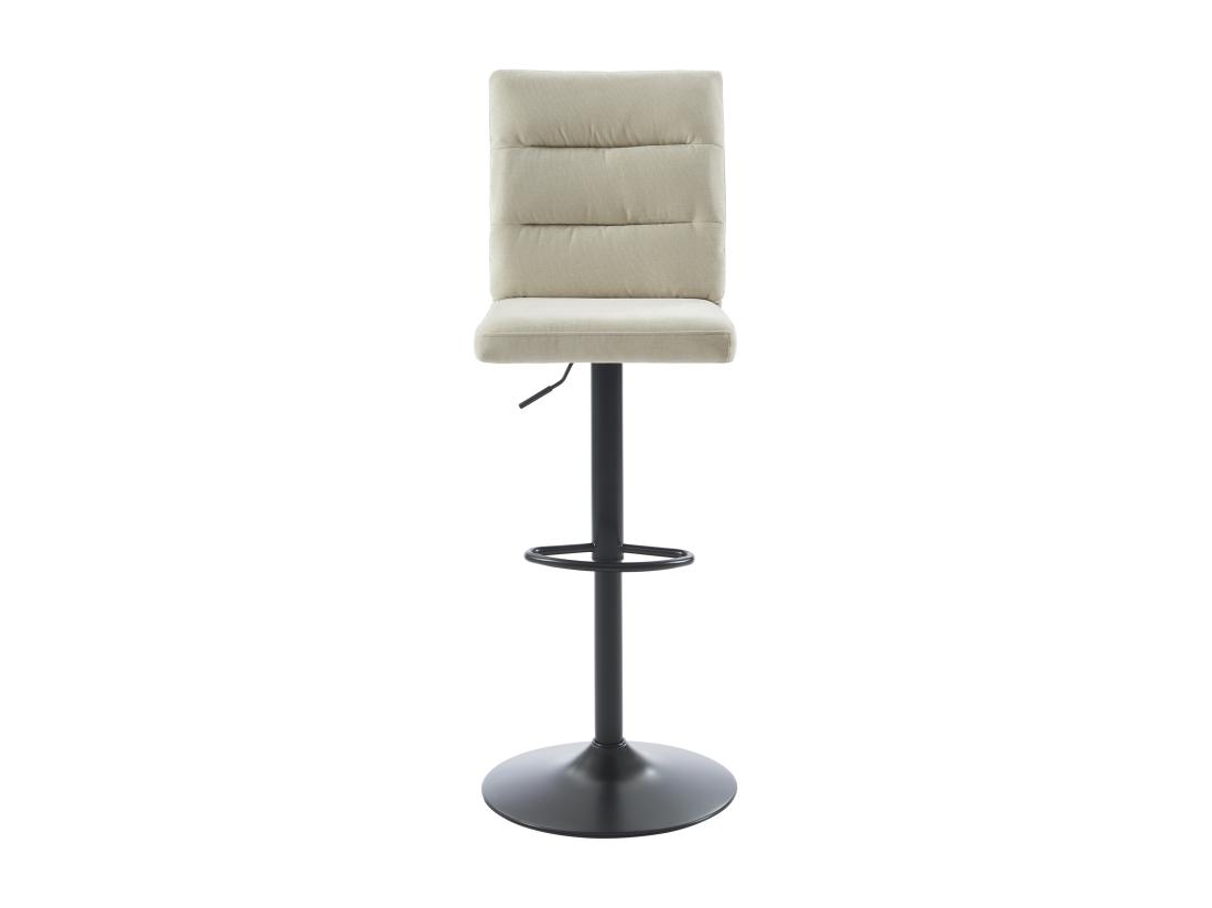 Vente Unique Lot De 2 Tabourets De Bar En Tissu Et Métal Noir - Hauteur Réglable - Beige - NORIEL