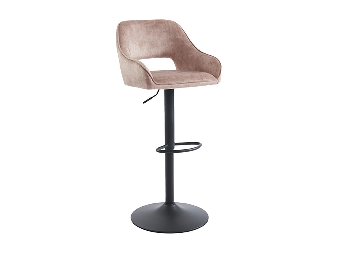 Vente Unique Lot De 2 Tabourets De Bar En Tissu Et Métal Noir - Hauteur Réglable - Beige - ZINEA