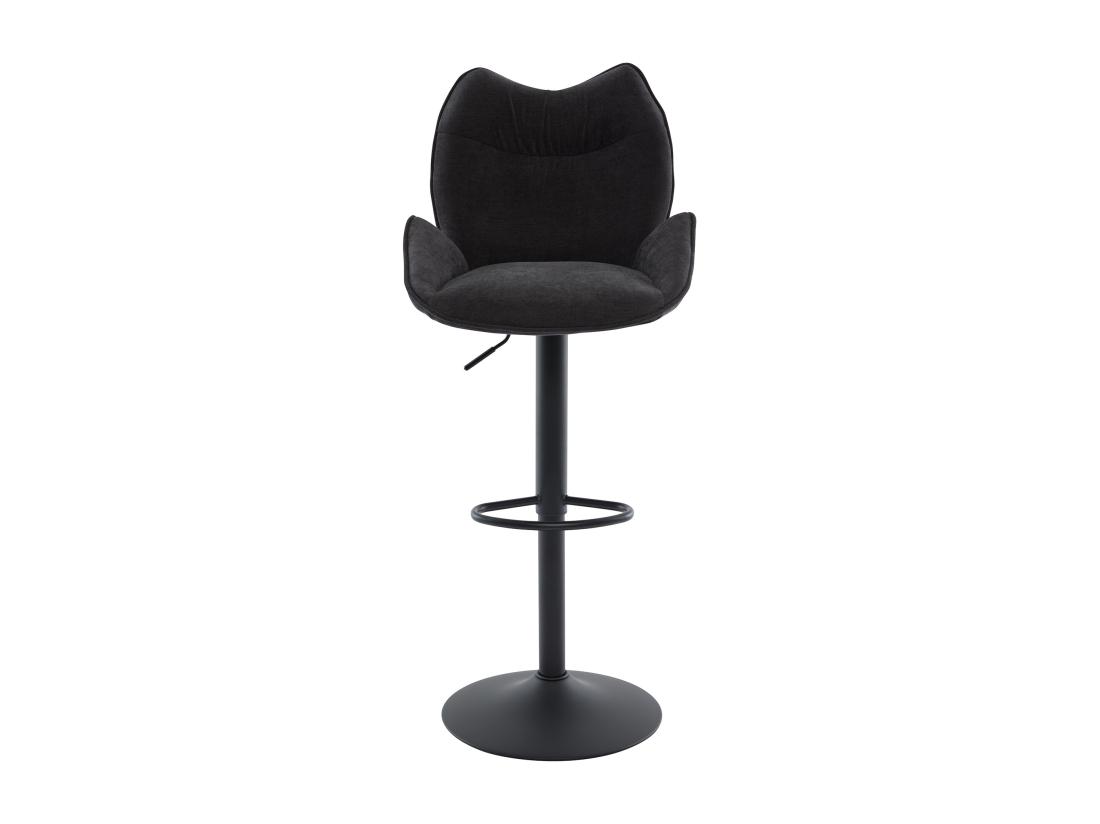 Vente Unique Lot De 2 Tabourets De Bar En Tissu Et Métal Noir - Hauteur Réglable - Noir - LILAYA