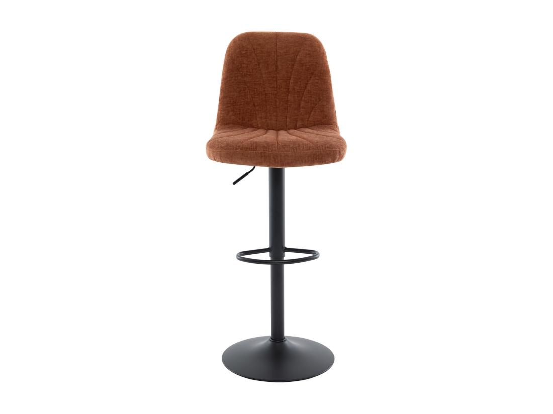 Vente Unique Lot De 2 Tabourets De Bar En Tissu Texturé Et Métal Noir - Hauteur Réglable - Terracotta - LASANDRIA
