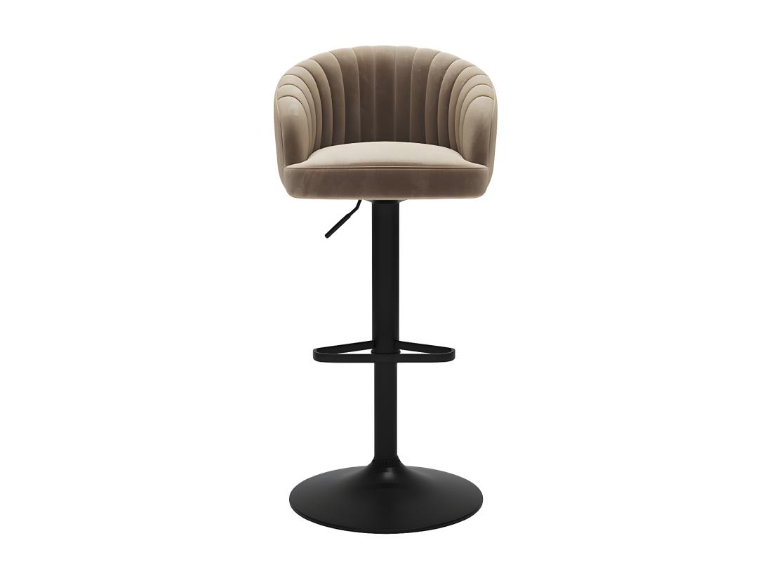 Vente Unique Lot De 2 Tabourets De Bar En Velours Et Métal - Hauteur Réglable - Beige - DORALIZ