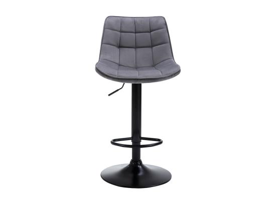 Vente Unique Lot De 2 Tabourets De Bar En Velours Et Métal - Hauteur Réglable - Gris - LIMA II