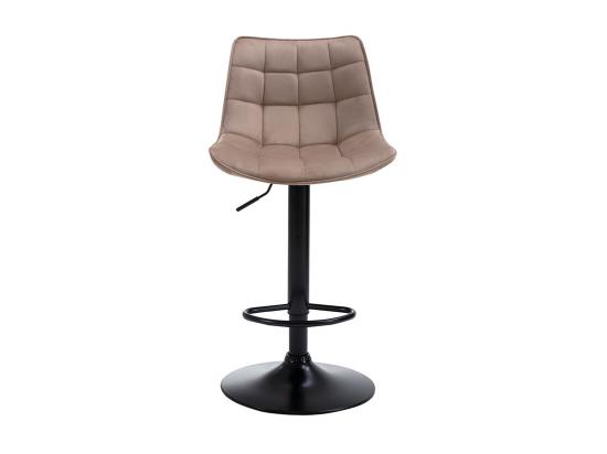 Vente Unique Lot De 2 Tabourets De Bar En Velours Et Métal Noir - Hauteur Réglable - Beige - LIMA II