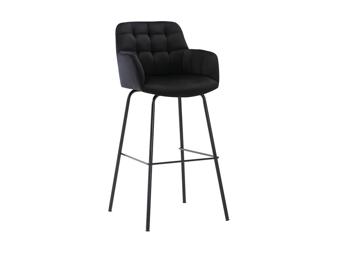 Vente Unique Lot De 2 Tabourets De Bar En Velours Et Métal - Noir - PEGA De Pascal MORABITO