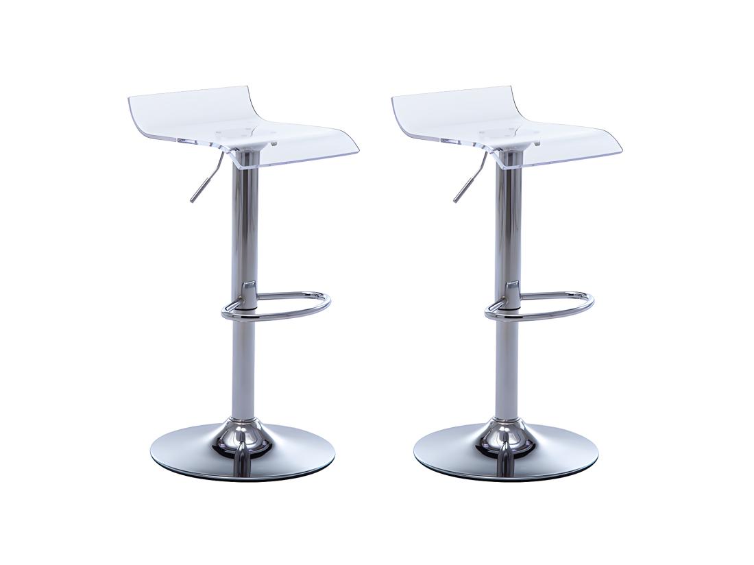 Vente Unique Lot De 2 Tabourets De Bar OLIVER - Acrylique - Transparent