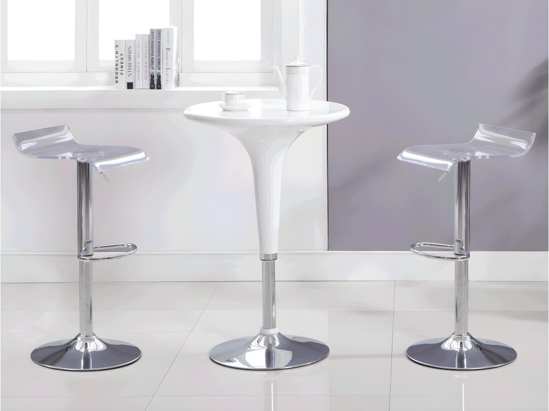 vente unique Lot de 2 tabourets de bar OLIVER - Acrylique - Transparent