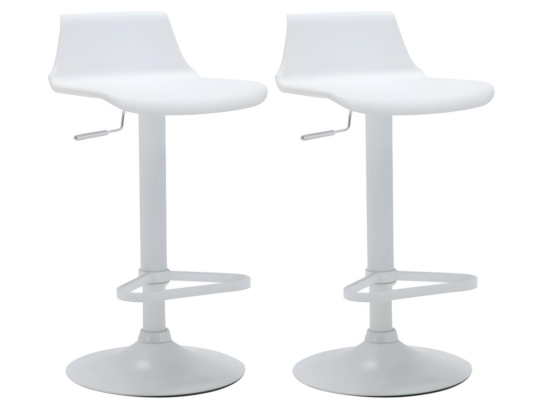 vente unique Lot de 2 tabourets de bar - Polypropylène - Coloris blanc - CALAS
