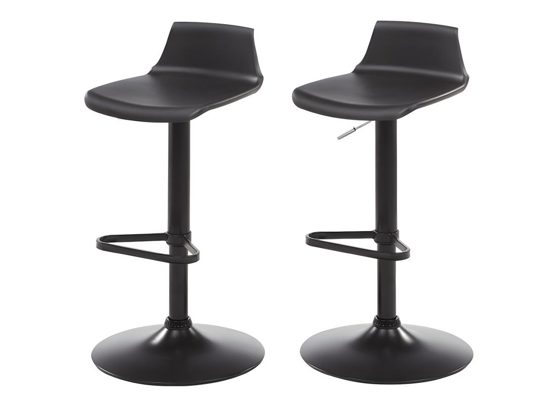 vente unique Lot de 2 tabourets de bar - Polypropylène - Coloris noir - CALAS