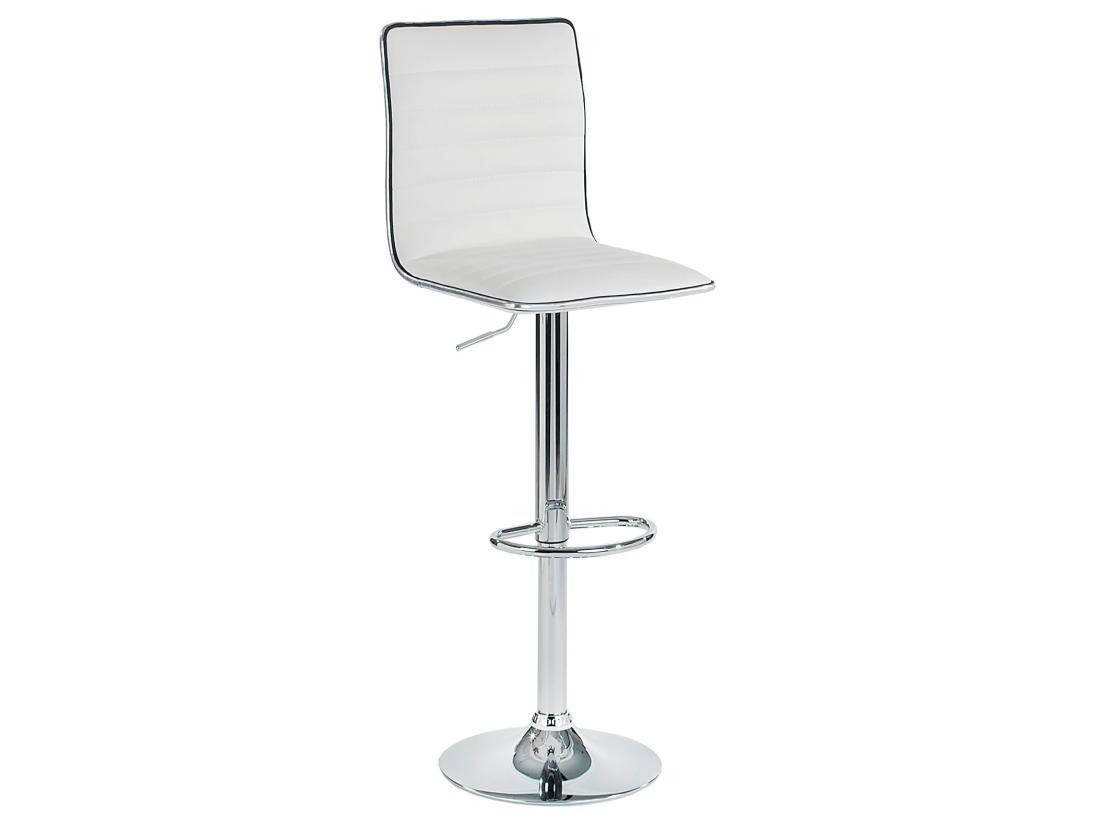Vente Unique Lot De 2 Tabourets De Bar ROCA Chaise Haute Droite Pour Cuisine/comptoir Réglable En Hauteur Et Pivotante En Synthétique Blanc