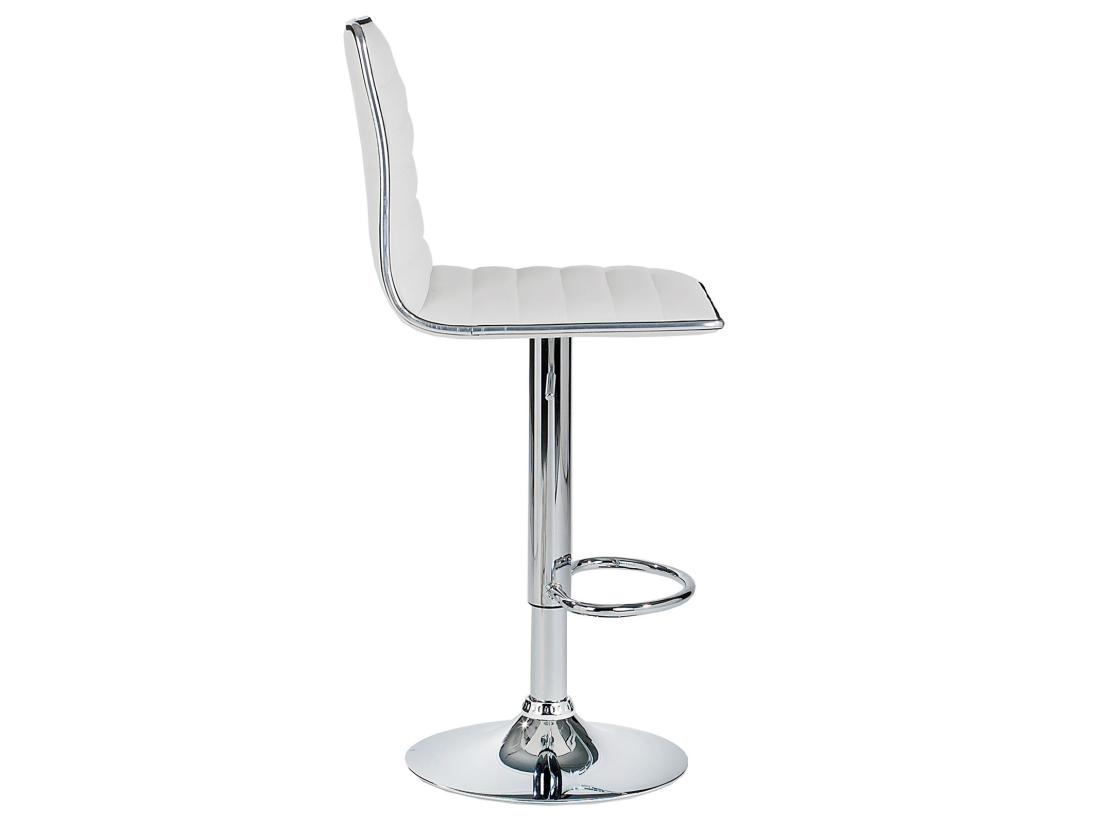 Vente Unique Lot De 2 Tabourets De Bar ROCA Chaise Haute Droite Pour Cuisine/comptoir Réglable En Hauteur Et Pivotante En Synthétique Blanc