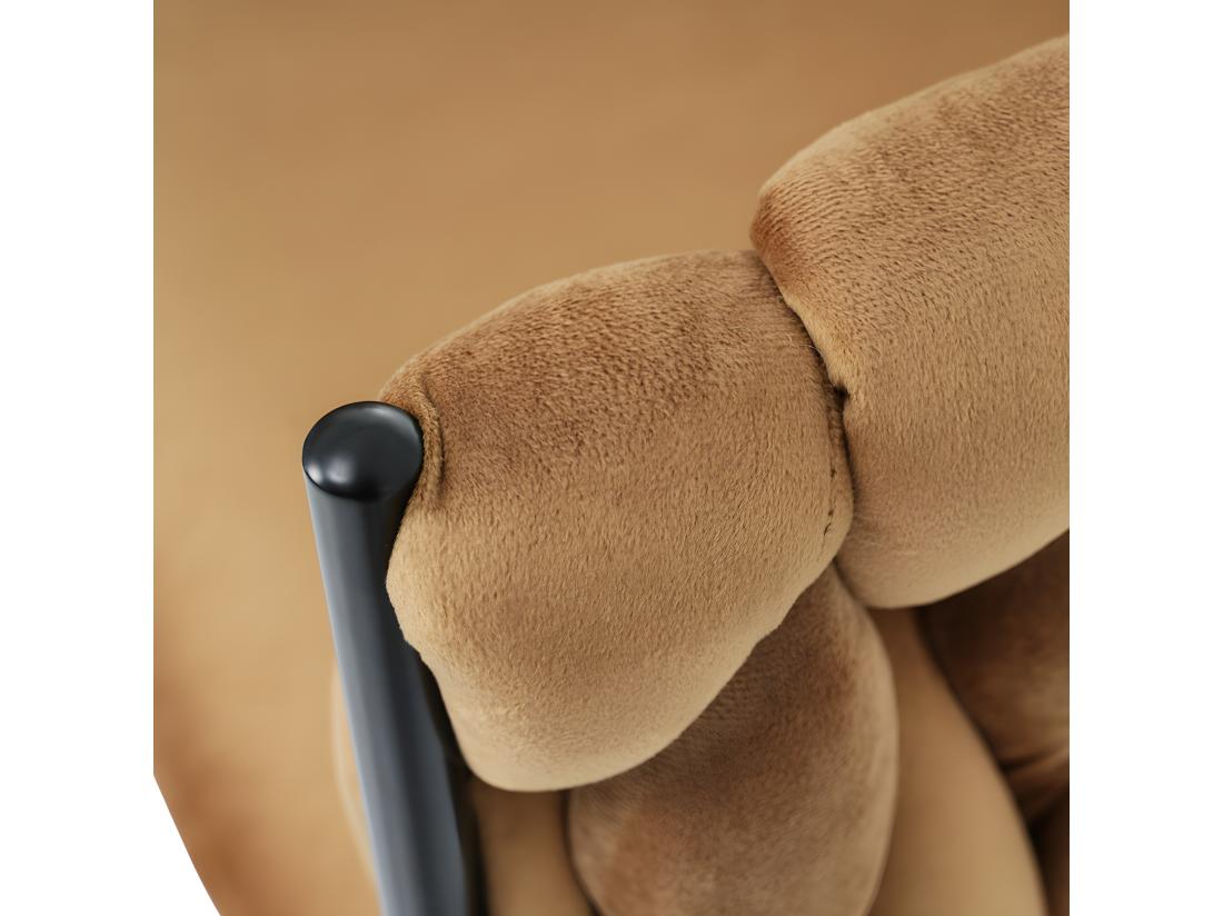 Vente Unique Lot De 2 Tabourets De Bar - Tissu En Velours - Pieds En Métal - Marron