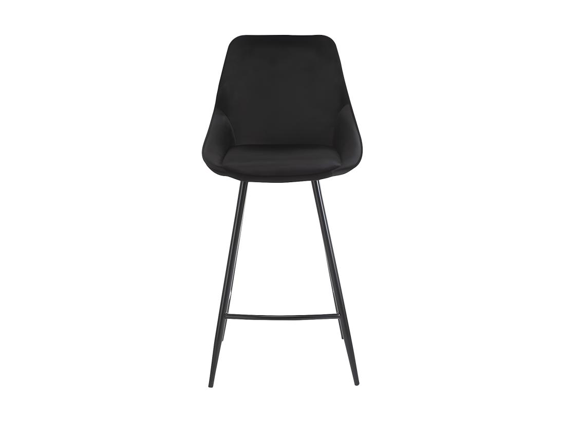 Vente Unique Lot De 2 Tabourets De Bar - Velours - Noir - MASURIE