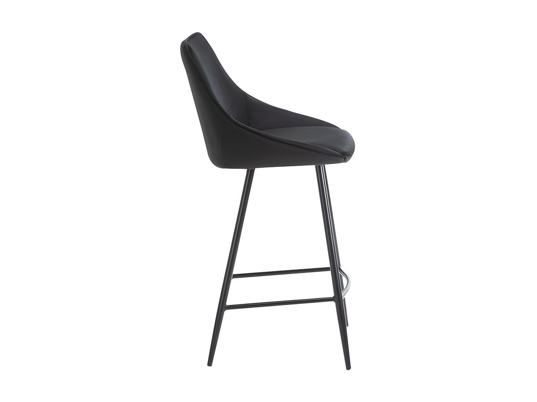 Vente Unique Lot De 2 Tabourets De Bar - Velours - Noir - MASURIE