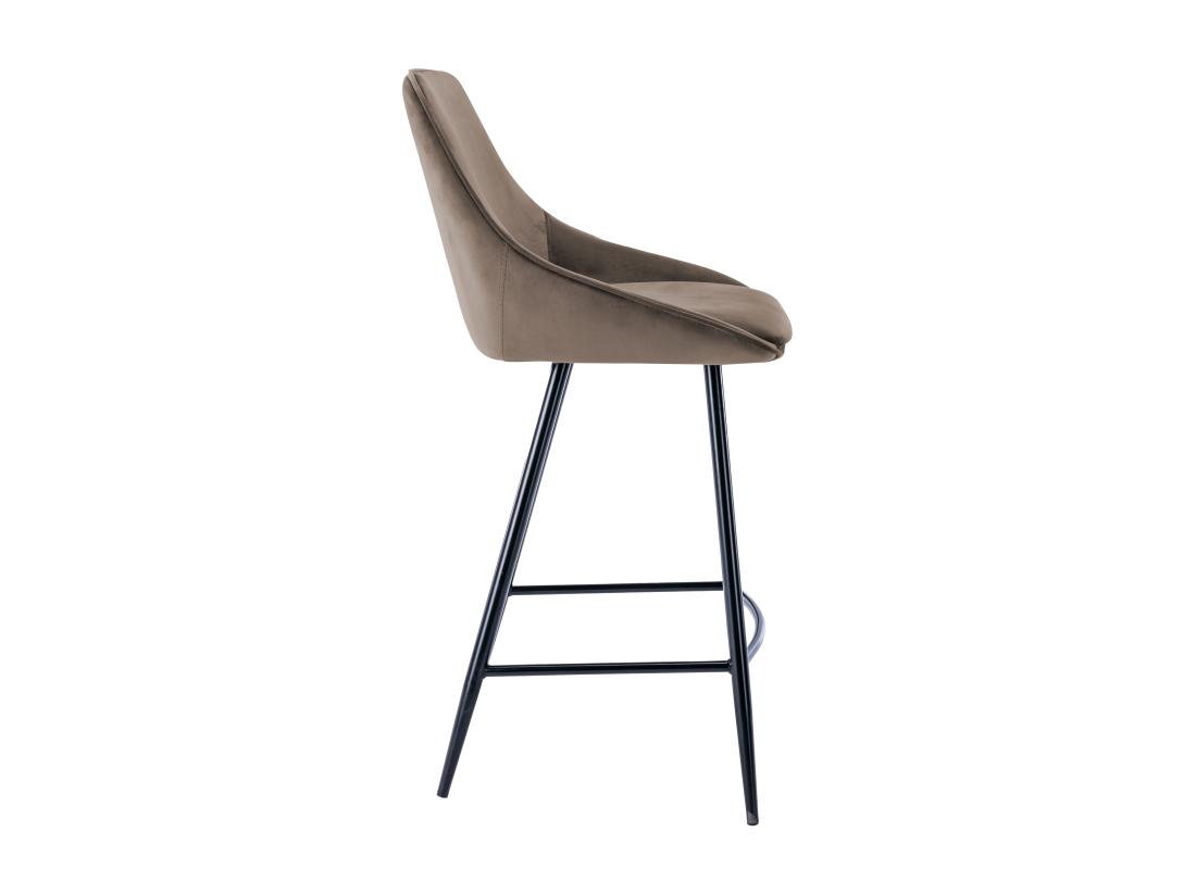 Vente Unique Lot De 2 Tabourets De Bar - Velours - Taupe - MASURIE