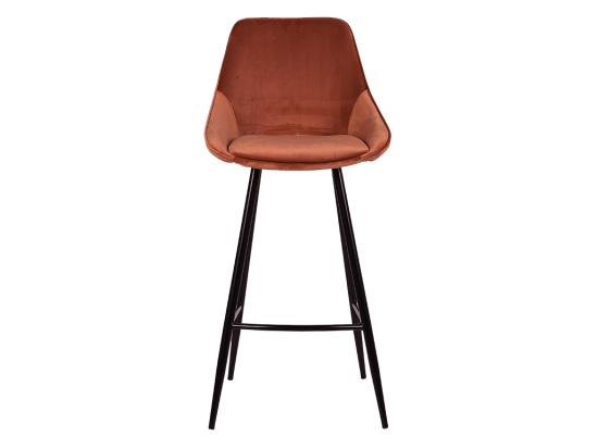 Vente Unique Lot De 2 Tabourets De Bar - Velours - Terracotta - MASURIE