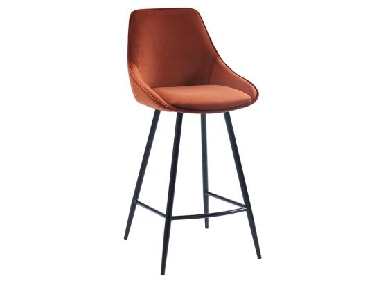 Vente Unique Lot De 2 Tabourets De Bar - Velours - Terracotta - MASURIE