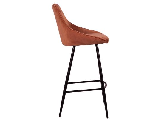 Vente Unique Lot De 2 Tabourets De Bar - Velours - Terracotta - MASURIE