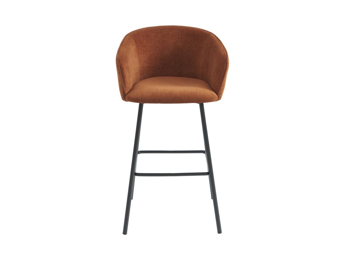 Vente Unique Lot De 2 Tabourets En Tissu Et Métal Noir - Terracotta - LAZONI De Pascal Morabito