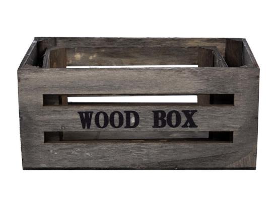 vente unique Lot de 2 tiroirs en bois gris 20x13x09-16x11x08h cm