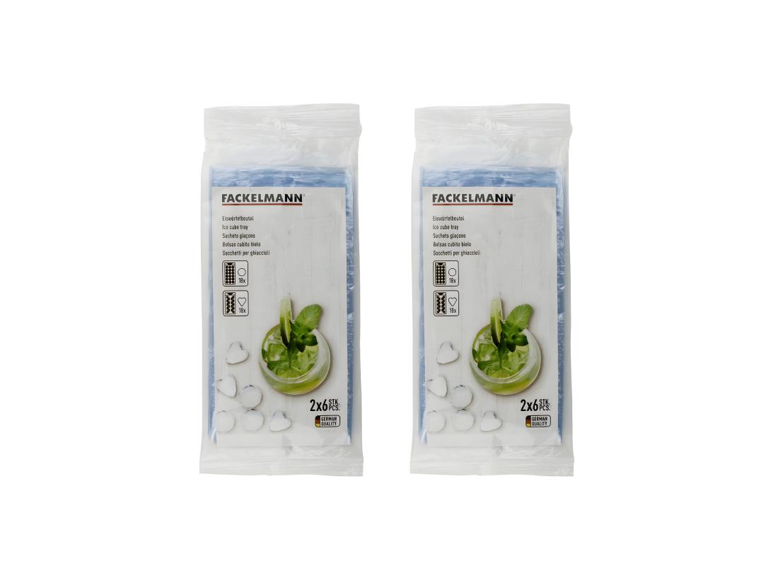Vente Unique Lot De 24 Sachets Glaçons Jetable Cœur Et Ovales Fackelmann