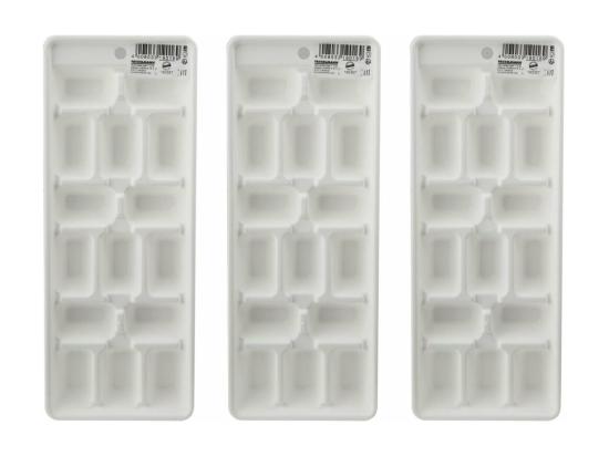 Vente Unique Lot De 3 Bacs à Glaçons De 15 Glaçons En Plastique Blanc Fackelmann