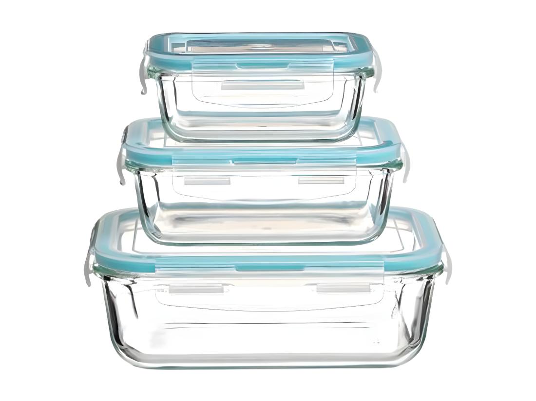Vente Unique Lot De 3 Boîtes De Conservation "Clipeat" 19cm Bleu