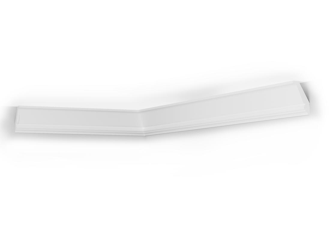 Vente Unique Lot De 3 Corniches Plafond En Polystyrène L290 X L1.1 X H5 Cm Blanc - ETIRIA