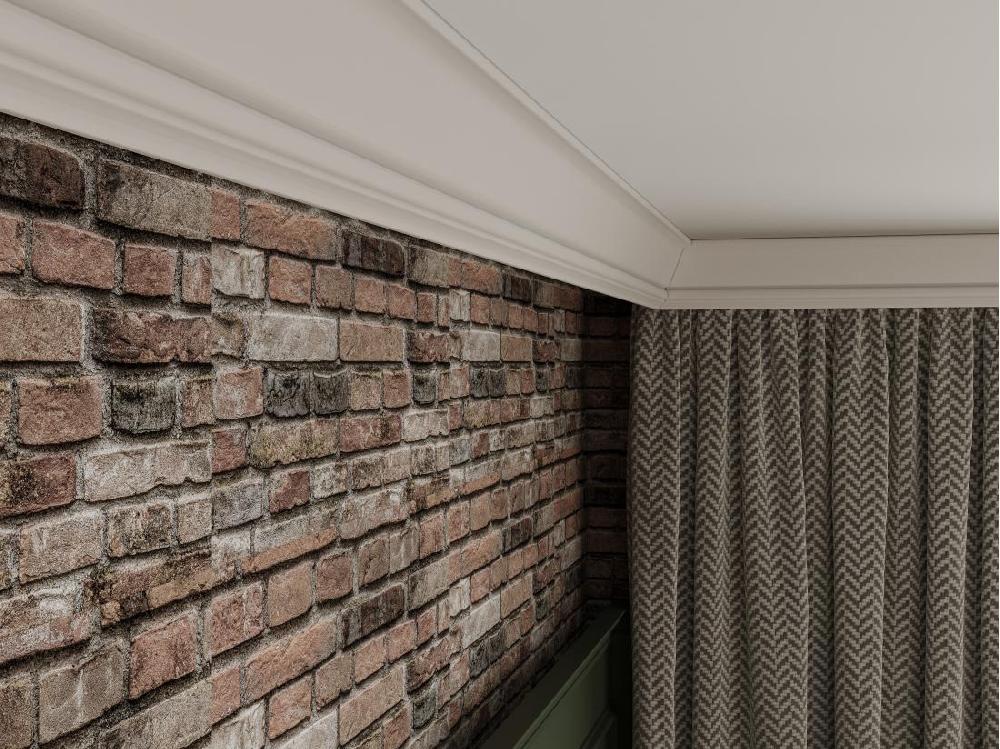 Vente Unique Lot De 3 Corniches Plafond En Polystyrène L290 X L1.1 X H5 Cm Blanc - ETIRIA