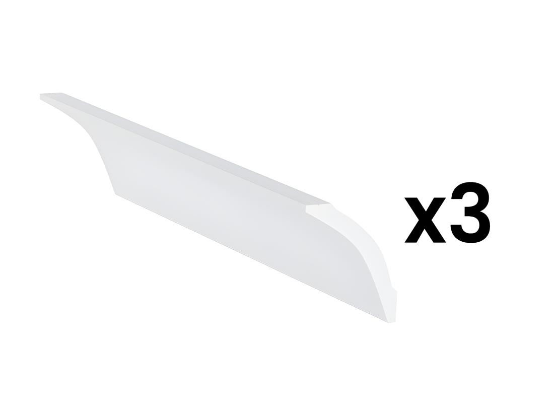 Vente Unique Lot De 3 Corniches Plafond En Polystyrène L290 X L1.4 X H5 Cm Blanc - RENODA