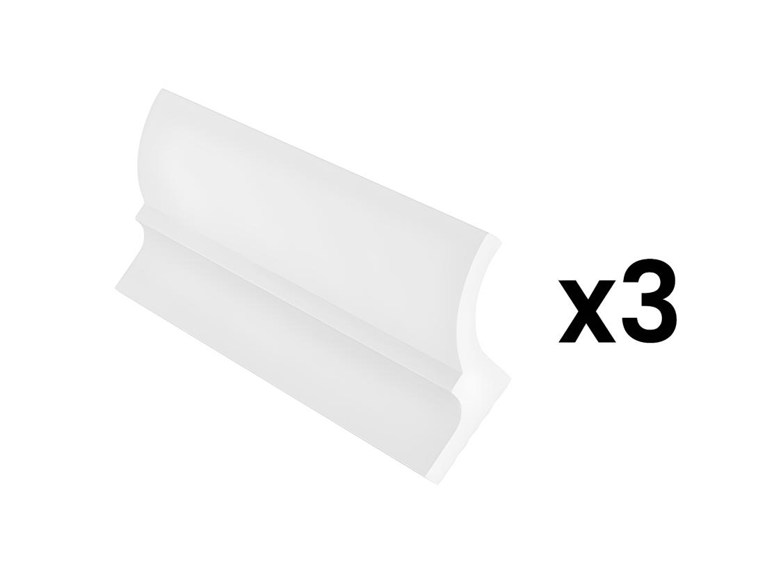 Vente Unique Lot De 3 Corniches Plafond En Polystyrène L290 X L4.2 X H7 Cm Blanc - ANTECA