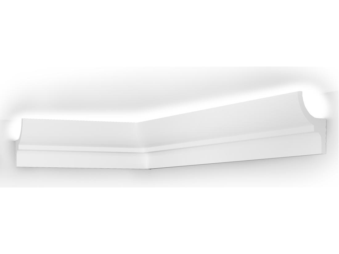 Vente Unique Lot De 3 Corniches Plafond En Polystyrène L290 X L4.2 X H7 Cm Blanc - ANTECA