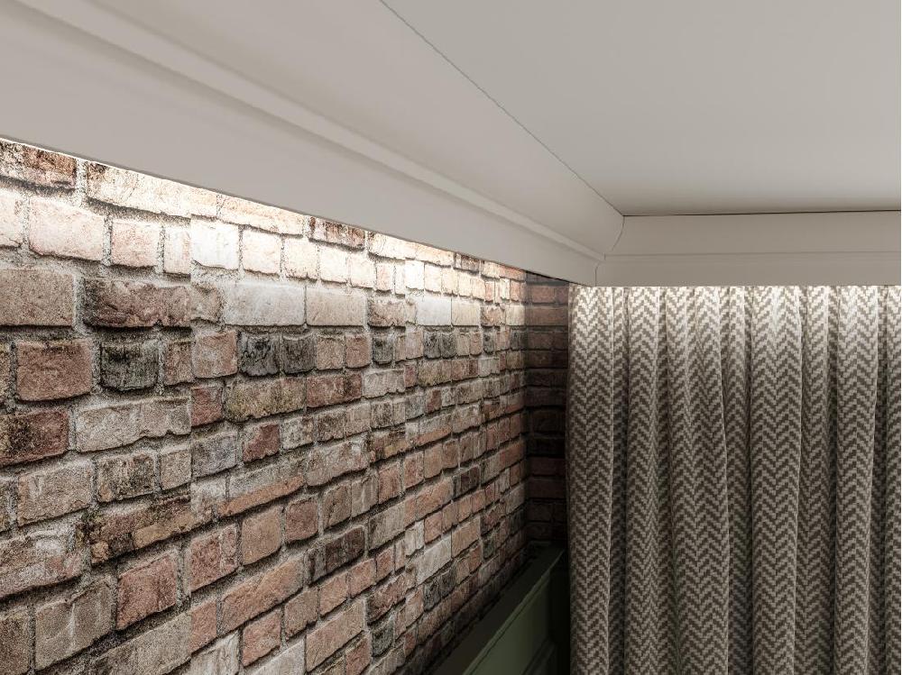 vente unique Lot de 3 corniches plafond en polystyrène L290 x l4.2 x H7 cm blanc - ANTECA