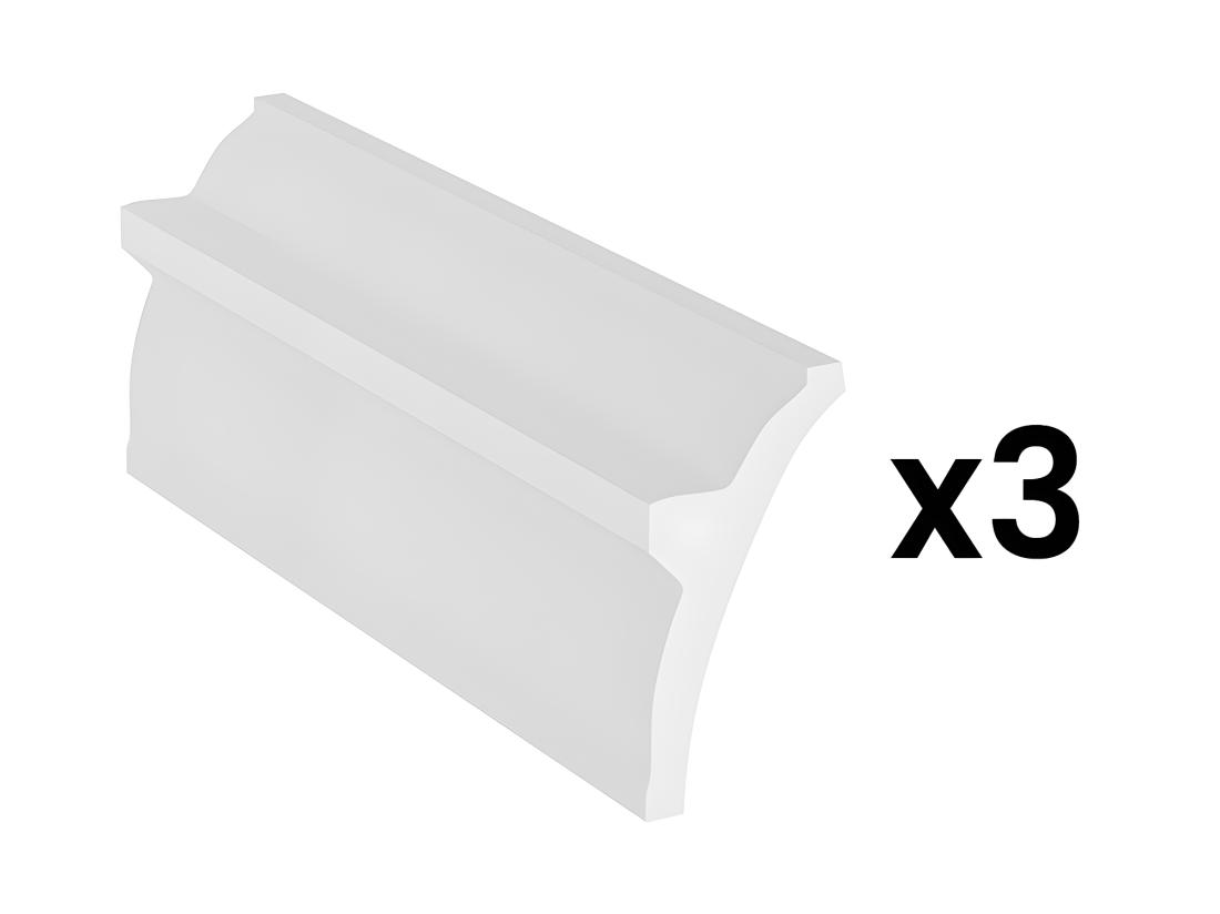 Vente Unique Lot De 3 Corniches Plafond En Polystyrène L290 X L5.1 X H10 Cm Blanc - RANETIA