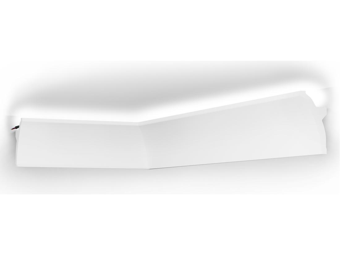 Vente Unique Lot De 3 Corniches Plafond En Polystyrène L290 X L5.1 X H10 Cm Blanc - RANETIA