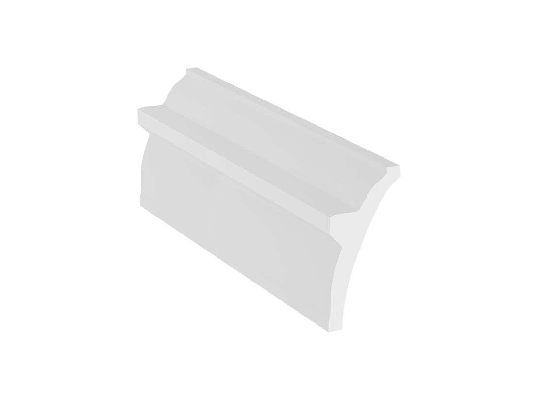 Vente Unique Lot De 3 Corniches Plafond En Polystyrène L290 X L5.1 X H10 Cm Blanc - RANETIA